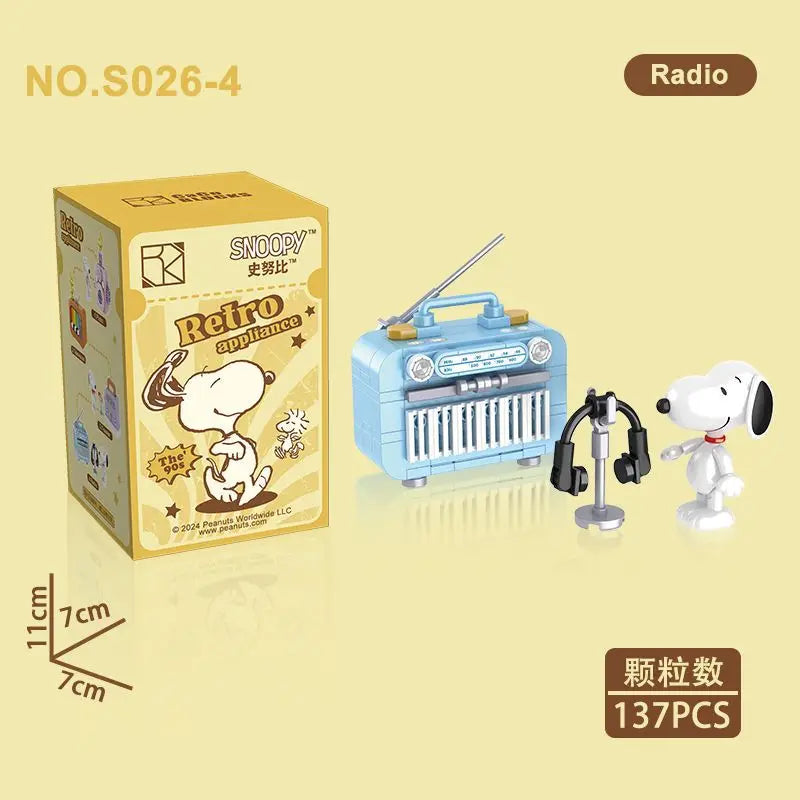 Genuine Snoopy Blind Box Puzzle — Cartoon Scene Building Block Ornaments for Children, Assembled Gift Toy