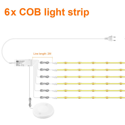 Under Cabinet COB LED Strip Light – Dimmable Touch Sensor Lamp for Display, Bookcase, Wardrobe & Closet