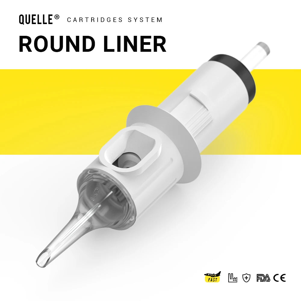 QUELLE 20PCS Tattoo Needles Cartridge – RL/RS/RM/M1 Disposable Sterile for Permanent Makeup & Body Art Machine Supply