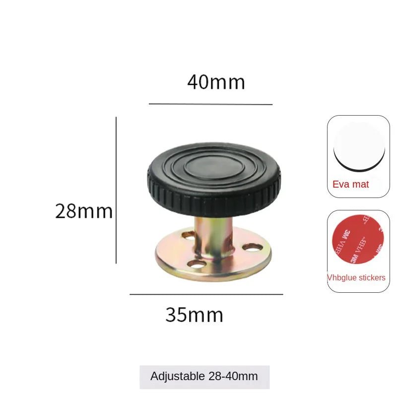 Adjustable Threaded Bed Shock Mount | Furniture & Cabinet Stabilizers | Self-Adhesive Headboard Stoppers