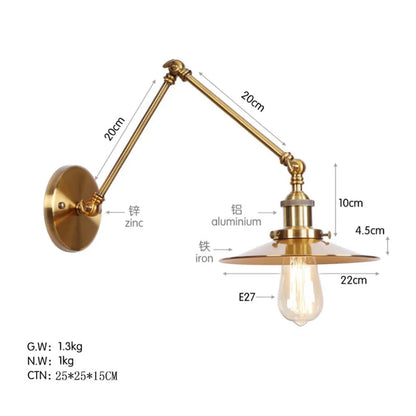 American Iron Art UFO Wall Lamp — Black Decorative Light for Bedroom, Bar & Restaurant