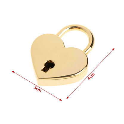 Vintage Wish Lock Mini Heart Shaped Lock Wedding Keyed Padlocks Personalized Padlock for Jewelry Box Small Wooden Box