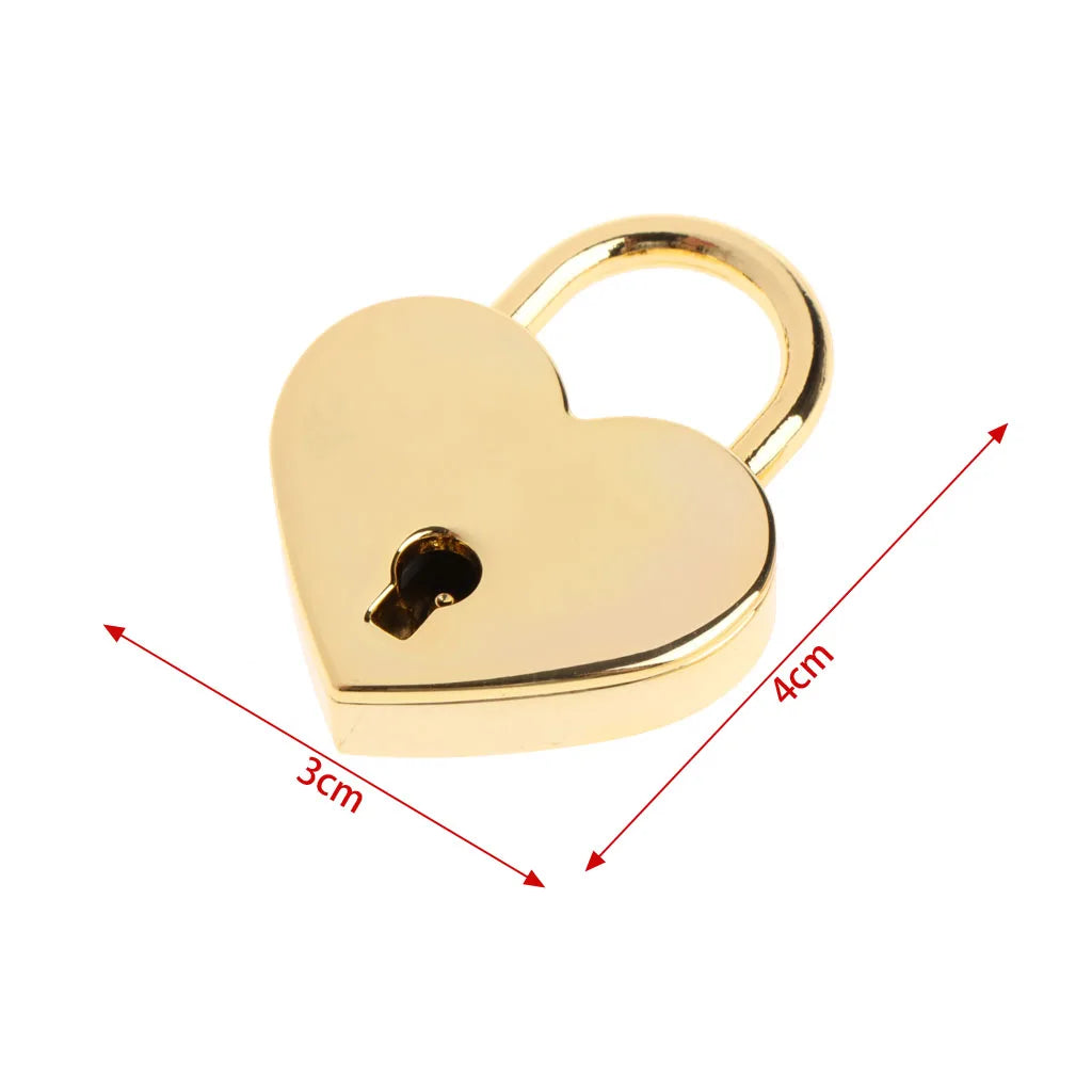 Vintage Wish Lock Mini Heart Shaped Lock Wedding Keyed Padlocks Personalized Padlock for Jewelry Box Small Wooden Box
