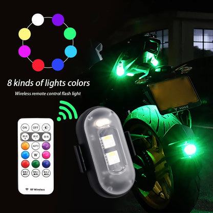 Wireless RGB LED Strobe Lights – Warning & Position Lights for Aircraft, Helicopters, and Motorcycles