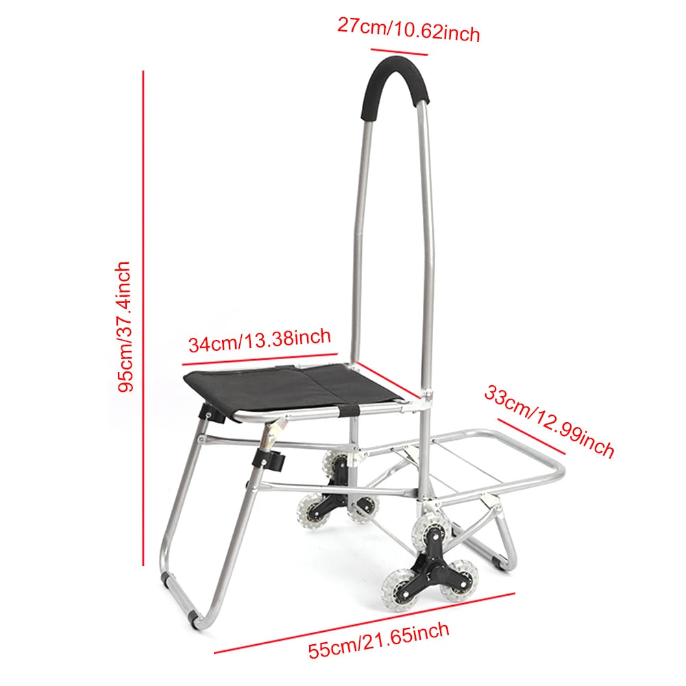 Multifunctional Folding Art Cart — Stair-Climbing Trolley with Storage, Ideal Gift for Art Students & Art Exams
