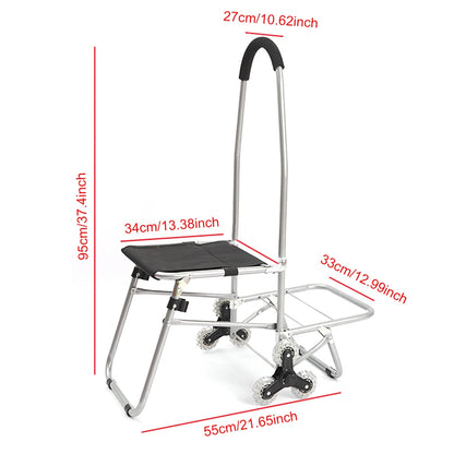 Multifunctional Folding Art Cart — Stair-Climbing Trolley with Storage, Ideal Gift for Art Students & Art Exams