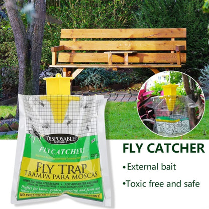 Hanging Fly Catcher Bags – Non-Toxic, Water-Soluble Disposable Fly Traps for Home & Garden