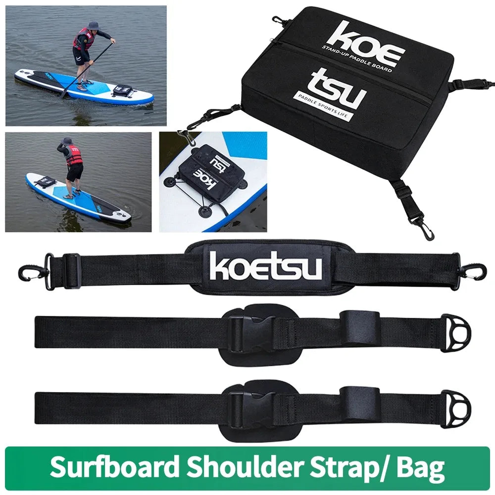 Adjustable Surfboard Shoulder Carry Sling – Paddle Board Strap & Deck Bag Carrier for SUP