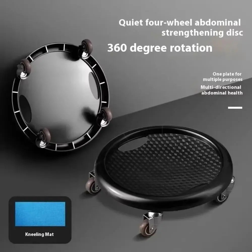 Noiseless 4-Wheel Abdominal Roller – Multifunctional Muscle Trainer with Handles for Gym & Home