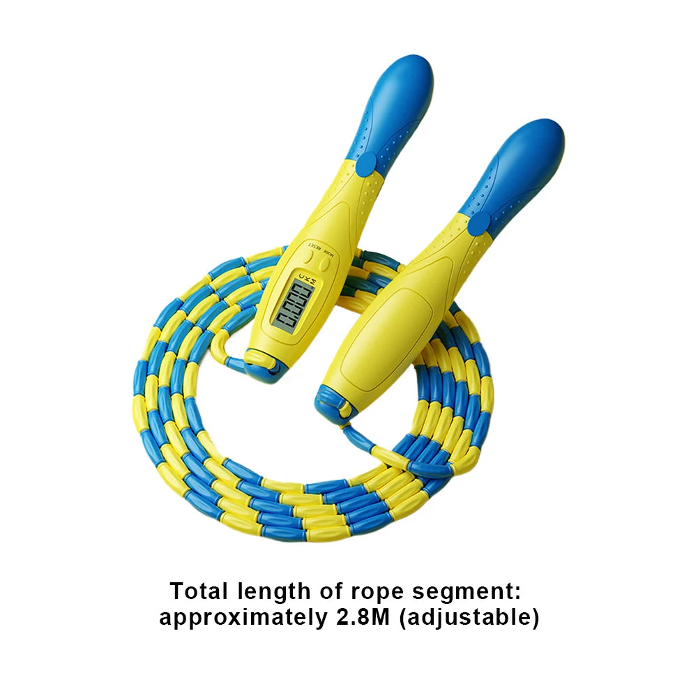 Beaded Jump Rope with Counter – Adjustable Plastic Segmented Skipping Rope for Kids & Adults