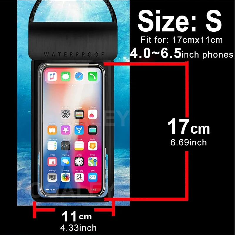 IPX8 Universal Waterproof Phone Pouch – Dry Bag Case for iPhone 16/17 Pro Max, Xiaomi, Samsung