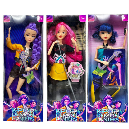 2025 Kpop Demon Hunters Doll Set – Rumi, Mira & Zoey Action Figures for Girls, DIY Plastic Princess Toys