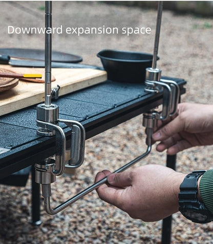 Portable Stainless Steel Light Pole Bracket — Outdoor IGT Table Supply and Desktop Mount Camping Table Accessory