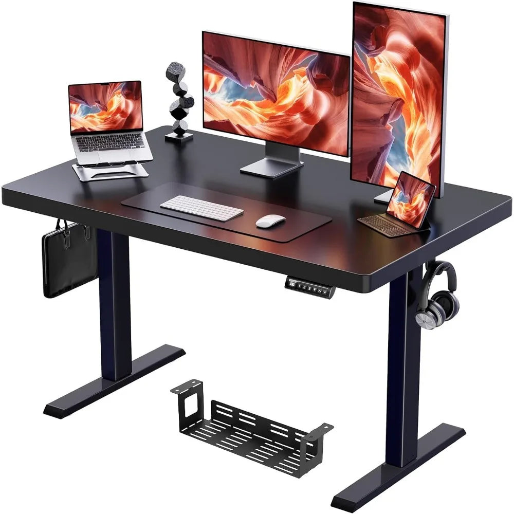 48x24 Inch Electric Standing Desk – Thick Adjustable Desk with 4 Height Memory, Sit-Stand Desk & Cable Management