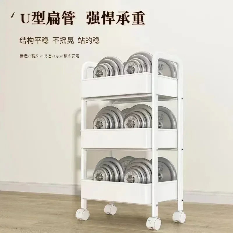 Multi-Layer Trolley Storage Rack - Mobile Organizer for Kitchen, Bedroom, and Bathroom, Ideal for Snacks and Baby Items