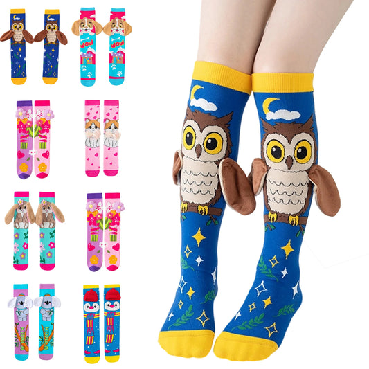 Cute 3D Cartoon Animal Knee-High Socks – Dog, Rabbit & Penguin Long Socks for Kids Party & Festival