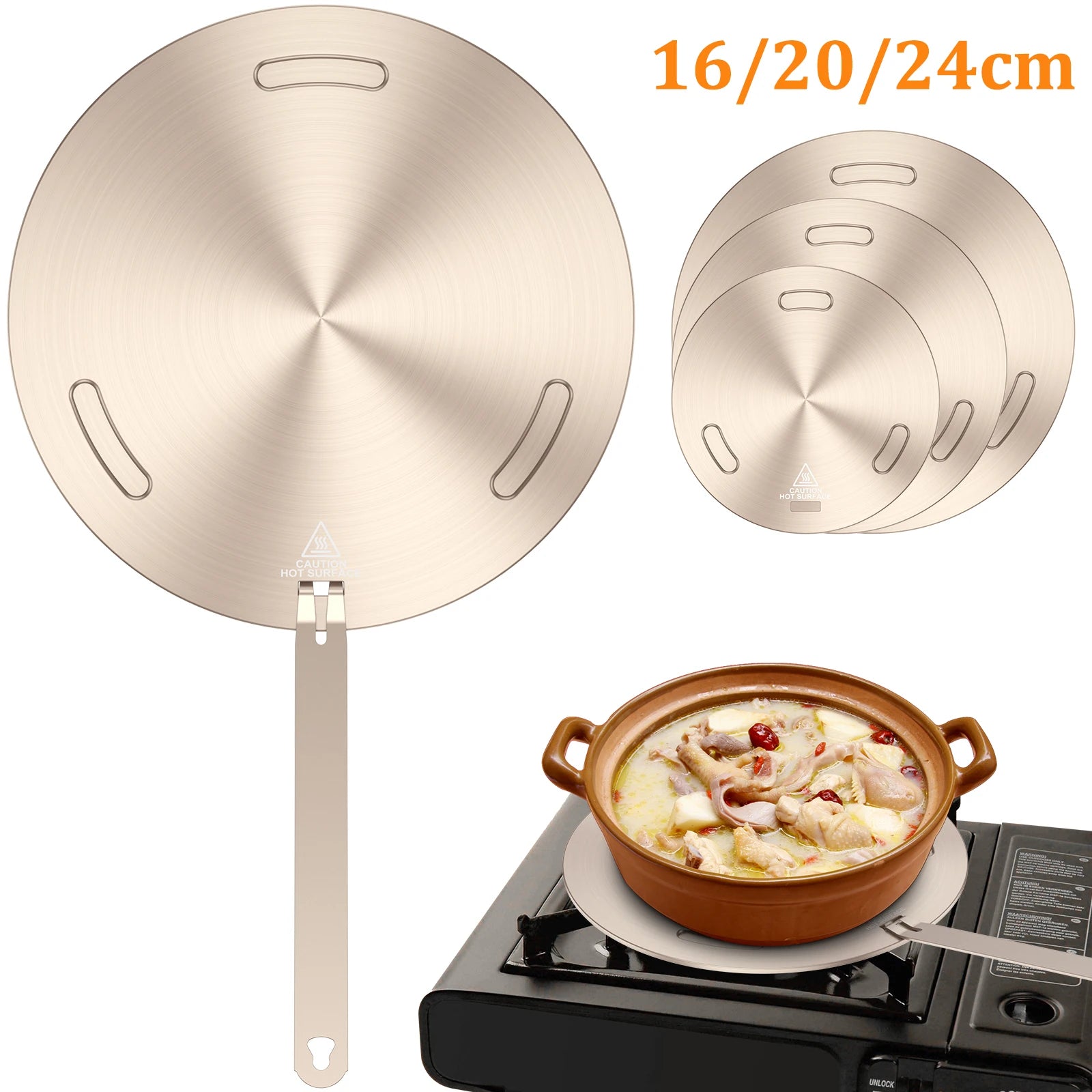 Conduction Grill Portable Heat Conduction Plate for Gas Stove - Stainless Steel Inducti ...
