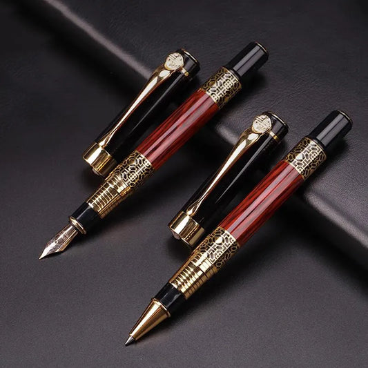 Metal Wood Grain Fountain Pen - High-Quality School Supplies for Students, Ballpoint & Fountain Pen Stationery
