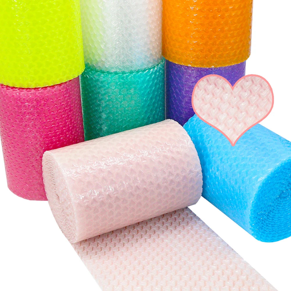 20cm x 5 Meters Pink and Blue Heart Shape Bubble Wrap - Shockproof Packaging for Gifts, Glass Goods, and Party Decor