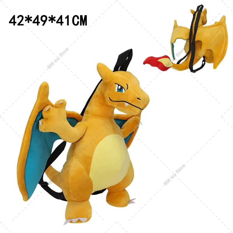 Pokémon Plush Backpack — Mimikyu, Eevee, Mew, Charmander, Gengar, Charizard, Piplup School Bag Gift for Kids & Adults