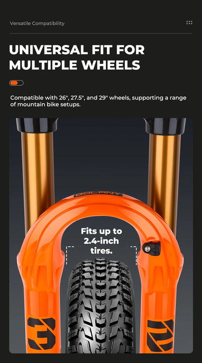 BOLANY Bike Air Fork – 27.5/29inch, 120mm Travel, Lightweight Magnesium Alloy Oil Air Suspension with Quick Release