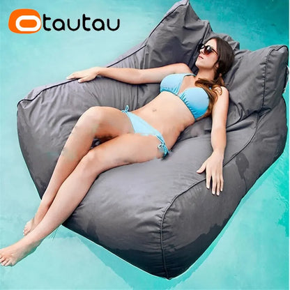 OTAUTAU Waterproof Floating Bean Bag Lounger Cover – Swimming Pool Sofa Bed Pouf, No Filler Chaise Lounge Recliner Puff SF019