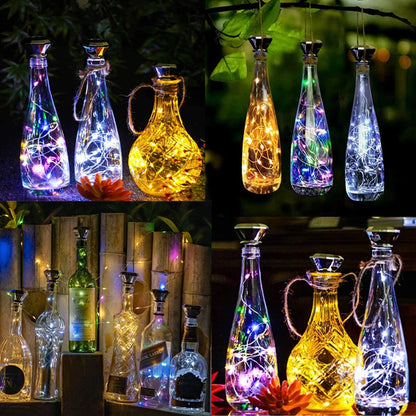 Updated Solar Wine Bottle Lights – 2M 20 LED Copper Wire Fairy String Lights for Xmas, Wedding & Party Decor, 4/8/10 Pack