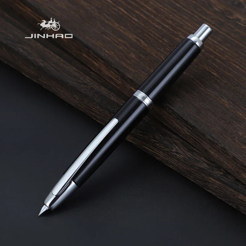 JINHAO 10 Metal Pearl Blue Fountain Pen – EF/F Nib, Pattern Design | Ink Pens for School, Office & Gifts