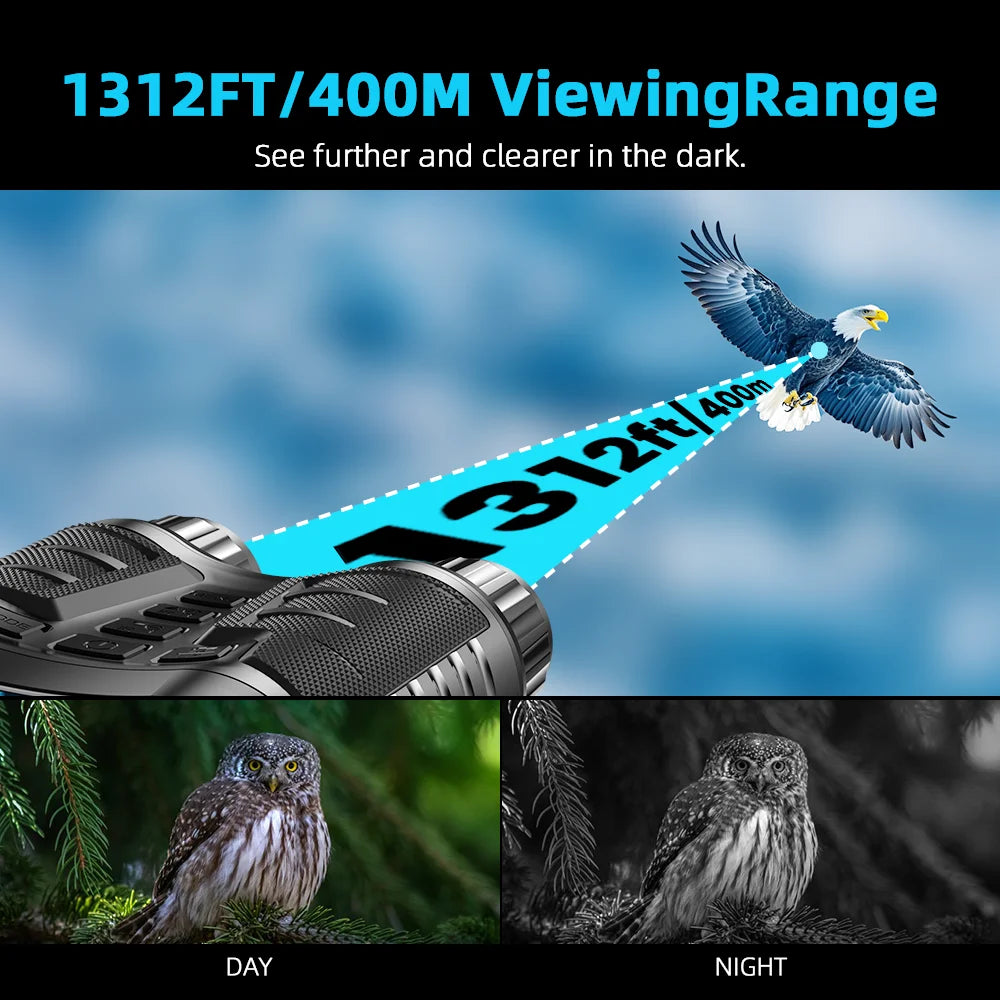 Maxgeek NV2181 4K Night Vision Binoculars – 8X Digital Zoom, 1080P, IP54 Waterproof, 3.2" HD TFT Screen