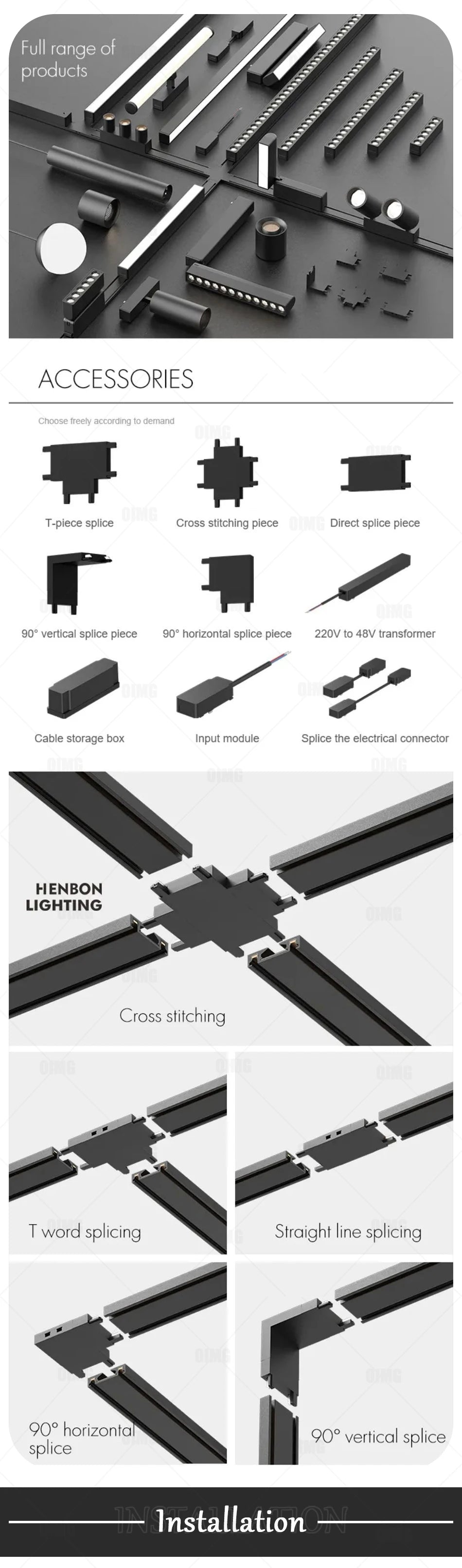 Smart Home Tuya Dimming 6mm Ultra-Thin Ceiling Mount Magnetic Track Light, 48V Slim Surface Mounted Linear Light