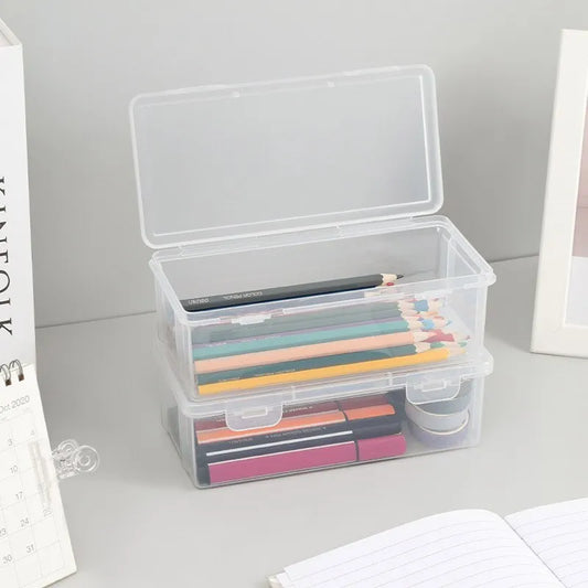 Transparent Sketch Pencil Case: Large Capacity Storage for Art Students - Plastic Toolbox