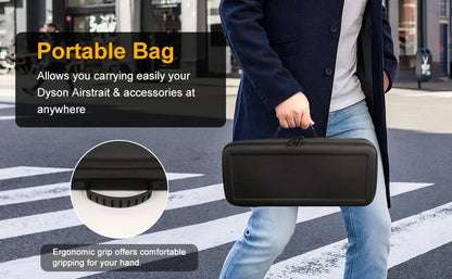 Hard EVA Case for Dyson Airstrait HT01 – Portable Travel Storage Bag for Hair Straightener & Accessories