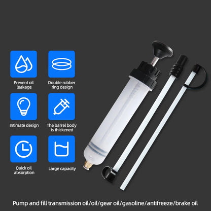 1.5L Oil & Fluid Extractor Pump – Automotive Oil Change Syringe Bottle, Fuel Transfer Hand Too