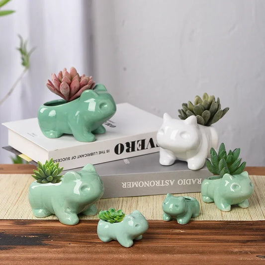 Creative Ceramic Mini Flowerpot – Succulent Planter with Drainage Hole for Home & Garden Decor