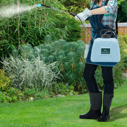 5L (1.35 Gallon) Rechargeable Electric Garden Sprayer — Two-Mode Battery Powered Plant Sprayer