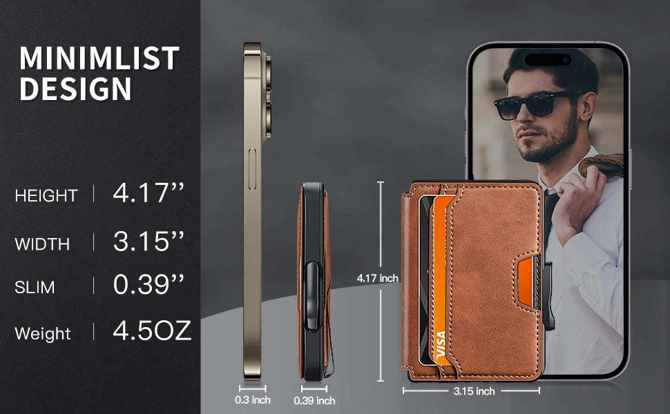 RFID Blocking Men’s Slim Pop-up Wallet – Minimalist Bifold Credit Card Holder