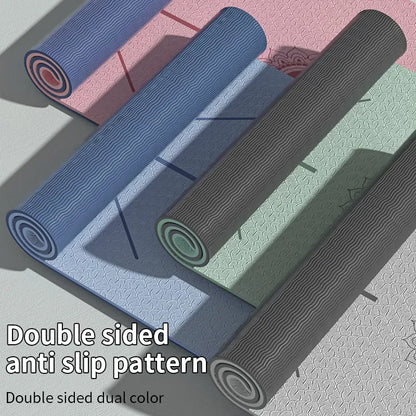 Eco-Friendly Non-Slip Yoga Mat with Carrying Strap: Pro Fitness Exercise Mat for Women - Ideal for Home Workouts, Pilates, and Yoga