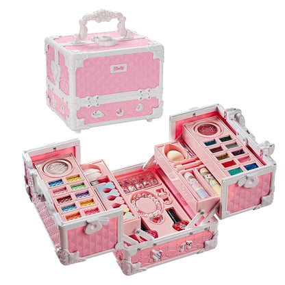 49 Piece Kids Makeup Kit for Little Girls – Washable Real Princess Makeup Set with Cosmetic Case, Birthday Gift Play Set