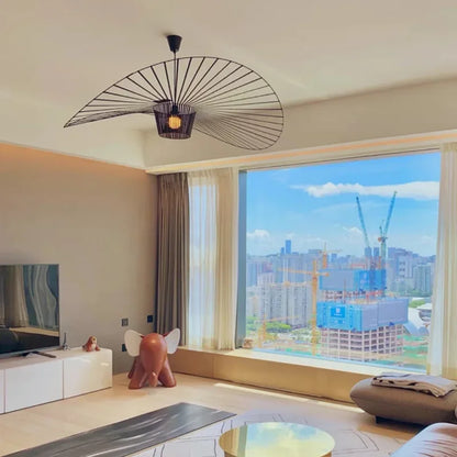 Italian Cross-Border Nordic Straw Hat Fabric Lamp — Modern Designer Art Lamp for Restaurant & Living Bedroom