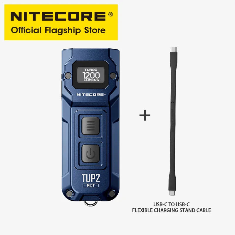 NITECORE TUP2 Mini EDC Keychain Flashlight – USB-C Rechargeable 1200 Lumen for Camping