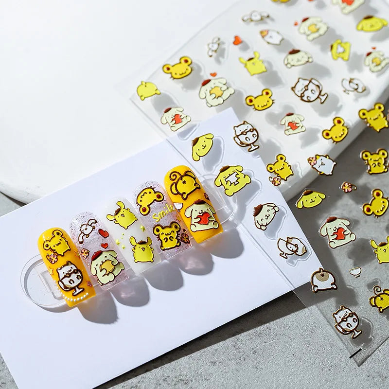 Cute Snoopy 5D Nail Stickers – Cartoon Anime Nail Art Decoration