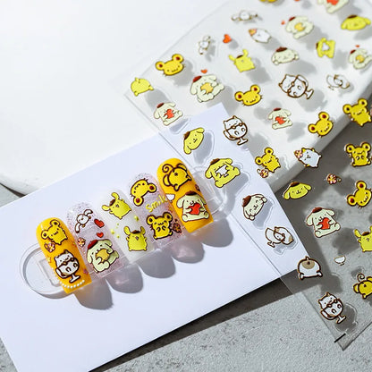 Cute Snoopy 5D Nail Stickers – Cartoon Anime Nail Art Decoration