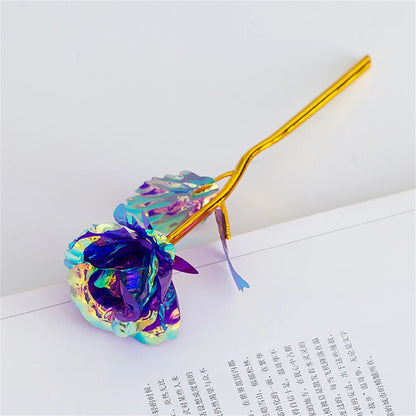 18cm 24K Golden Rose Flower – Artificial Foil Roses for Valentine’s Day, Wedding, Party Decoration & Holiday Gift