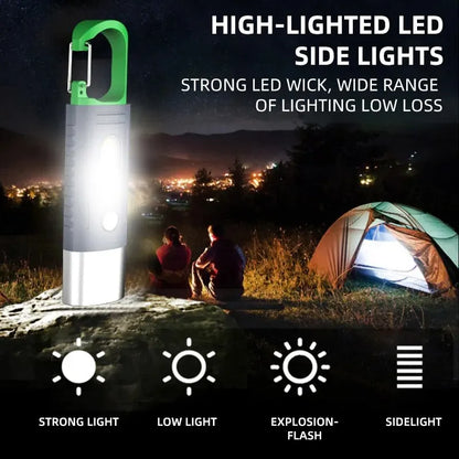 Mini High-Power LED Flashlight – 3-LED Telescopic Zoom Waterproof Camping Light with Side Lampshade