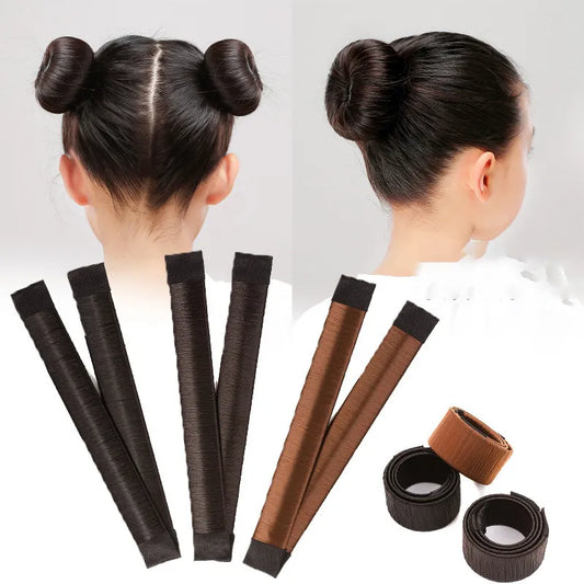 Sweet French Dish Hair Band - Ball Twist Magic DIY Tool Bun Maker, Synthetic Donuts Bud Headband for Lady Girls Hair Accessories
