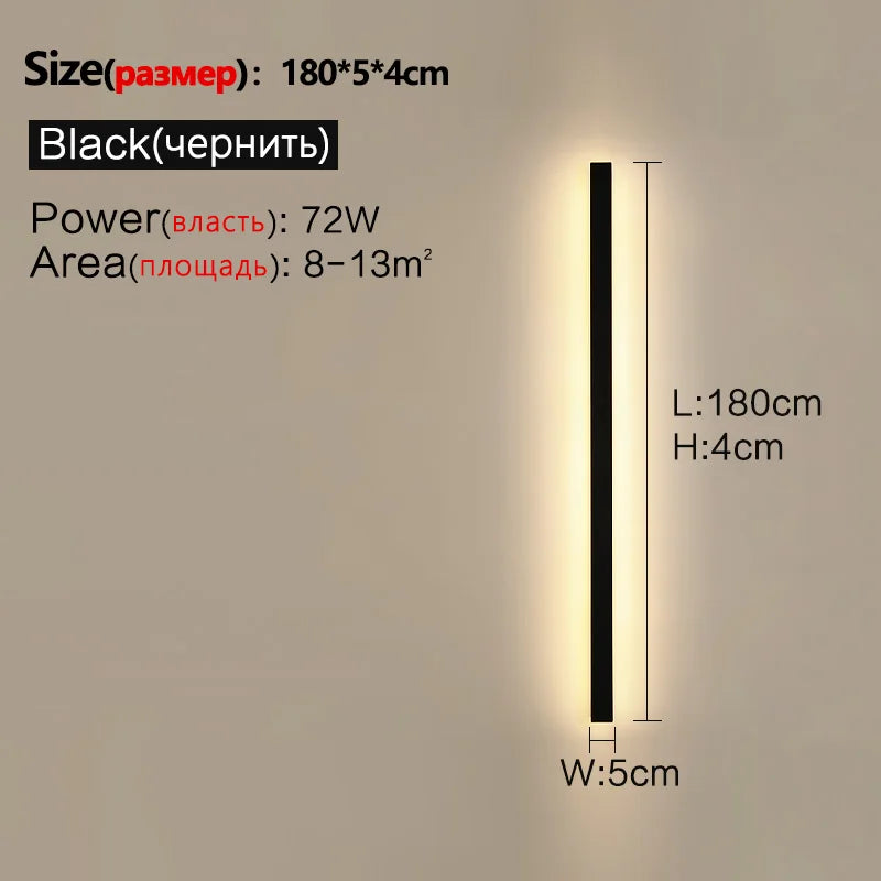 Waterproof Outdoor Wall Light – LED Garden Lamp, Modern Nordic Style for Living Room & TV Background, IP65, 110/220V Wall Washer