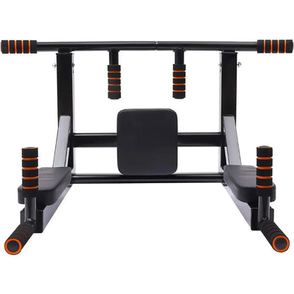 Multi-Grip Wall Mount Pull-Up Bar & Dip Station – Heavy-Duty Home Gym Fitness Equipment
