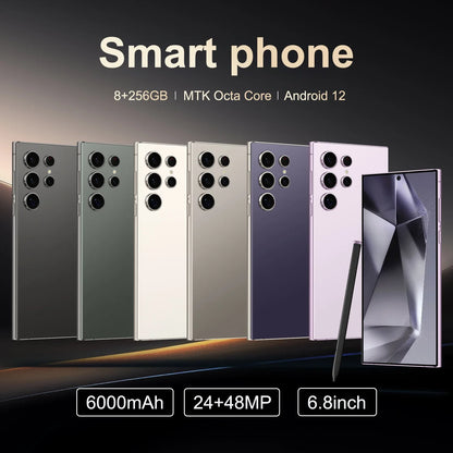 S25 Pro Android Smartphone – 6.8" Display, 8GB RAM + 256GB ROM, Dual SIM, 24MP+48MP Camera, 6000mAh Battery, Google Play Support
