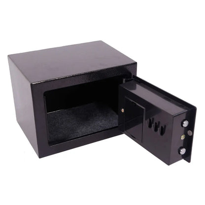 Mini Wall-Mount Electronic Code Safe — Metal Steel Security Box, Black 17EF
