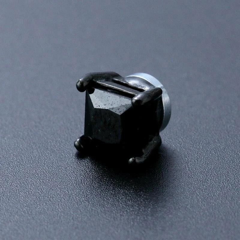 Crystal Strong Magnetic Ear Stud Clip Earrings - Punk Round Zircon Non-Piercing Earrings for Men & Women